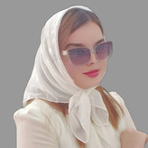 مینی اسکارف حریر سفید
