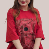 تیشرت لانگ نگین کوب جنس سوپرپنبه اعلا