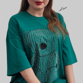 تیشرت لانگ نگین کوب جنس سوپرپنبه اعلا