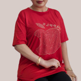 تیشرت زنانه نخی قواره دار