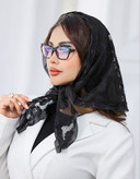مینی اسکارف دانتل ۳گوش مشکی