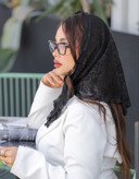 مینی اسکارف دانتل ۳گوش مشکی