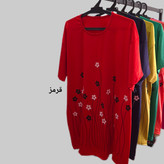 تیشرت شکوفه نخی قواره دار زنانه