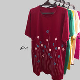 تیشرت شکوفه نخی قواره دار زنانه