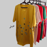 تیشرت شکوفه نخی قواره دار زنانه